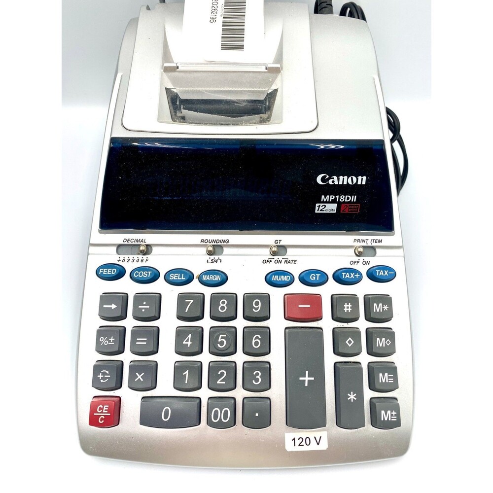 Canon MP18DII Printing Calculator 12 Digit Desktop Adding Machine Tested Working - Picture 3 of 5